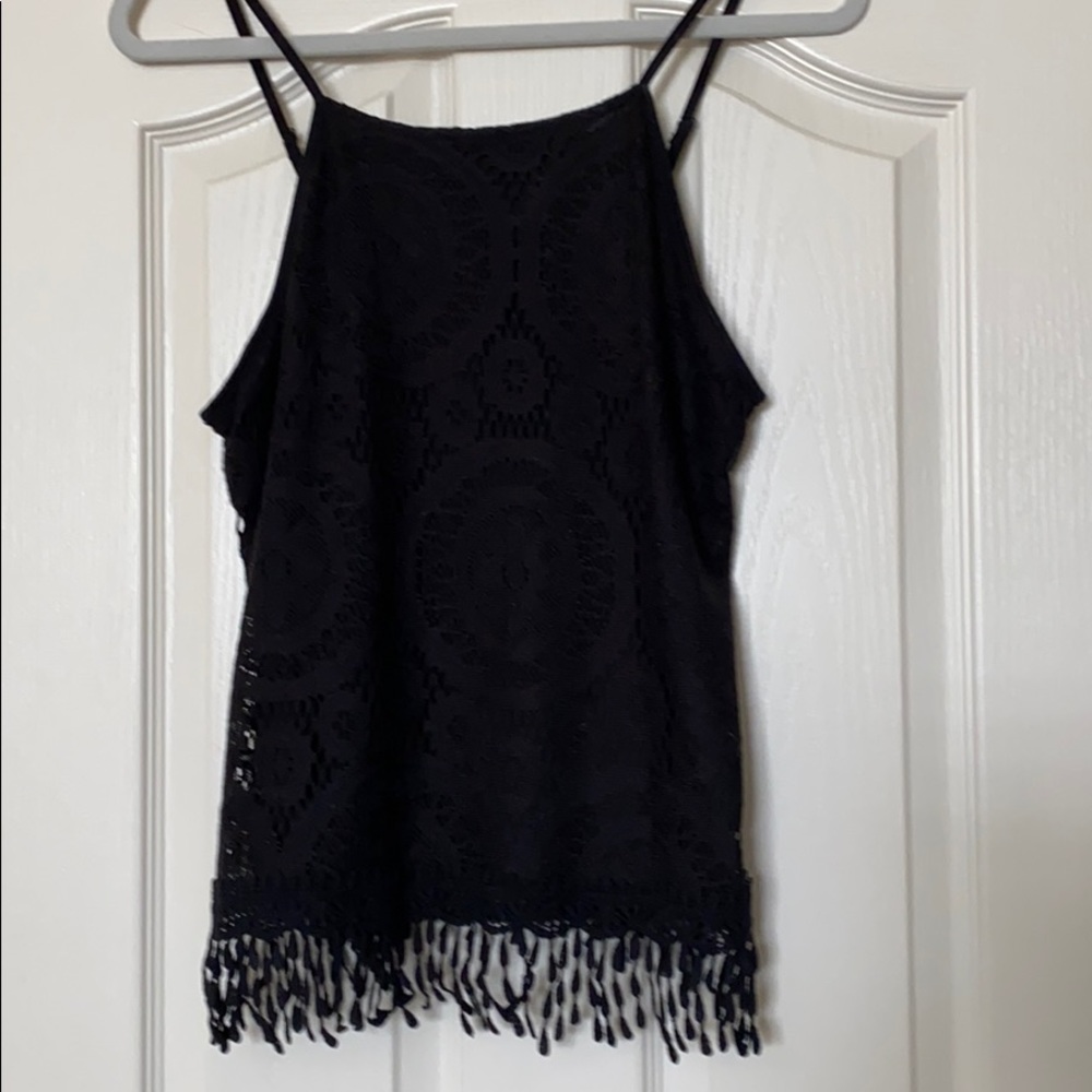 Xhilaration size L black lace top